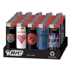 BIC LIGHTER 50CT - ROCK BANDS