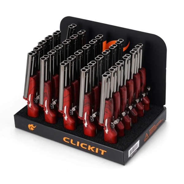 CLICKIT DOUBLE BARREL FLAME SHOTGUN LIGHTER 30PC GH-2441