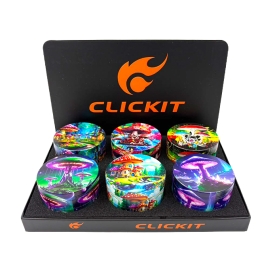CLICKIT GRINDER MIXED PRINTED METAL 6PC MG-003