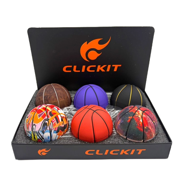 CLICKIT BASKETBALL GRINDER MIXED COLOR 6PC MG-046