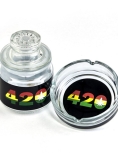 GLASS STASH JAR & ASHTRAY - 82426 420 DESIGN
