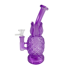 WATER PIPE 9" GLASS PINEAPPLE HEAVY w/ BANGER WPM0184A 6CT