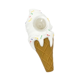 IDGAF SILICONE HAND PIPE 20PC SHP1010 - ICE CREAM