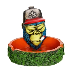 RESIN ASHTRAY 1PC - SMOKING GORILLA