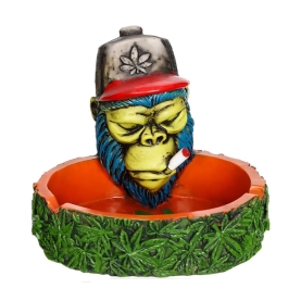 RESIN ASHTRAY 1PC - SMOKING GORILLA
