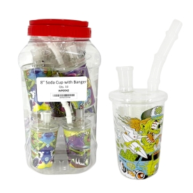 WATER PIPE 8" SODA CUP WITH BANGER WP0942 JAR 10CT