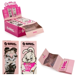 GROLLZ PAPERS BG75C-DIS LIGHTLY DYED PINK 50PC 16CT W/ TIPS / TRAY / POKER - GRAFFITI KS SLIM
