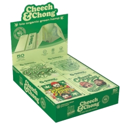 GROLLZ C&amp;C ORGANIC GREEN HEMP PAPERS 50PC 16CT TIPS/TRAY/POKER CC403A - 1 1/4