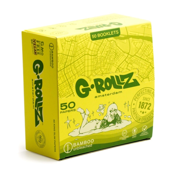 GROLLZ PAPERS GR02A-DIS BAMBOO UNBLEACHED 50PC 50CT - KS SLIM