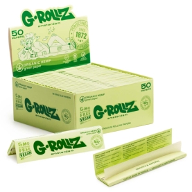GROLLZ PAPERS GR04A-DIS ORGANIC GREEN HEMP 50PC 50CT - KS SLIM