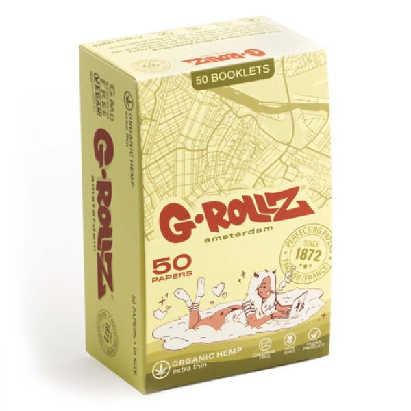 GROLLZ PAPERS GR303A-DIS ORGANIC HEMP EXTRA THIN 50PC 50CT - 1 1/4