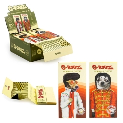 GROLLZ PAPERS PR72C-DIS BIO ORGANIC HEMP EXTRA THIN 50PC 16CT W/ TIPS / TRAY / POKER - POP KS SLIM