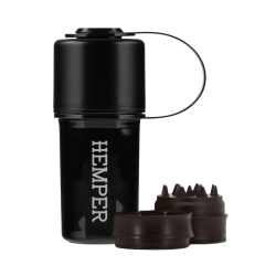 HEMPER KEEPER 3IN1 GRINDER + STORAGE CONTAINER 12CT - BLACK