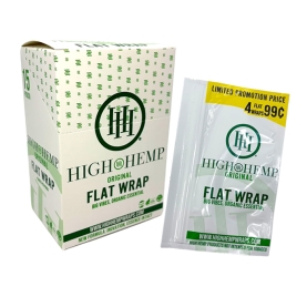 HIGH HEMP ORIGINAL FLAT WRAP 4PK 15CT