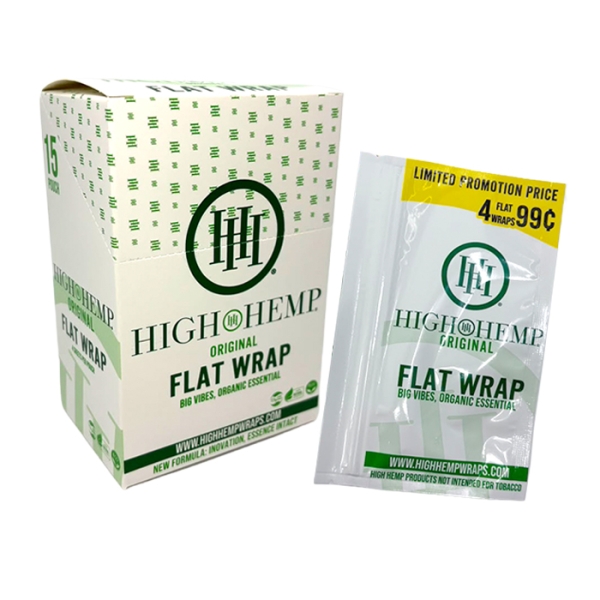 HIGH HEMP ORIGINAL FLAT WRAP 4PK 15CT