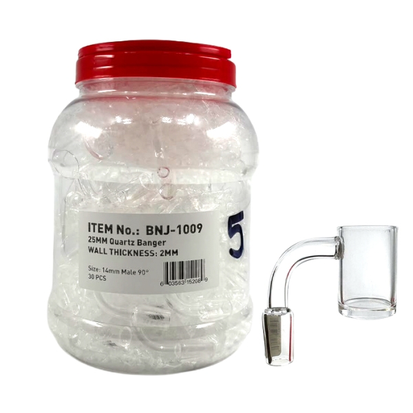 QUARTZ BANGER 25MM 90DEG 14MM MALE 30PC BNJ-1009