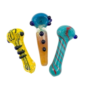 GLASS HAND PIPE 4INCH HP107LK/HPLK003 30PC - ASSORTED