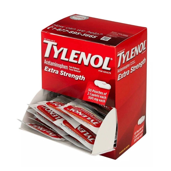 TYLENOL ACETAMINOPHEN EXTRA STRENGTH 500MG 2PC 50CT