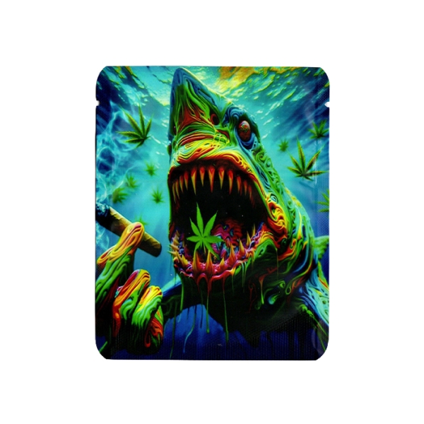 MYLAR BAGS 3.5G 50CT - 7 SHARK