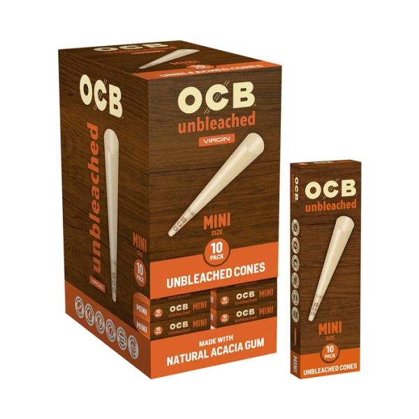 OCB VIRGIN UNBLEACHED MINI CONES 24CT 10PC CNOUB70