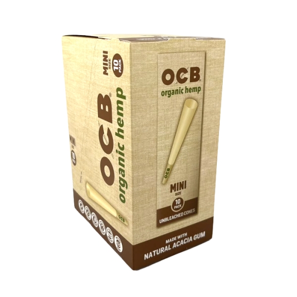 OCB NATURAL ACACIA GUM UNBLEACHED CONES 24PC 10CT MINI CNOOH70