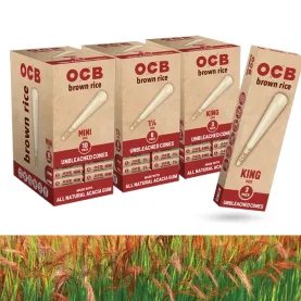 OCB BROWN RICE CONE 24CT UNBLEACHED