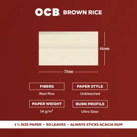 OCB BROWN RICE ROLLING PAPER 1 1/4