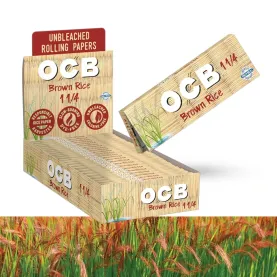 OCB BROWN RICE ROLLING PAPER 1 1/4