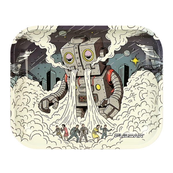 PULSAR METAL TRAY 13"X11" SA5688 - ATTACK OF THE DOPE BOT