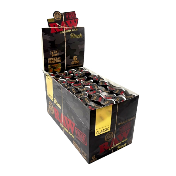 RAW BLACK CLASSIC CONE SPECIAL EDTICION 32/6PK - 1 1/4