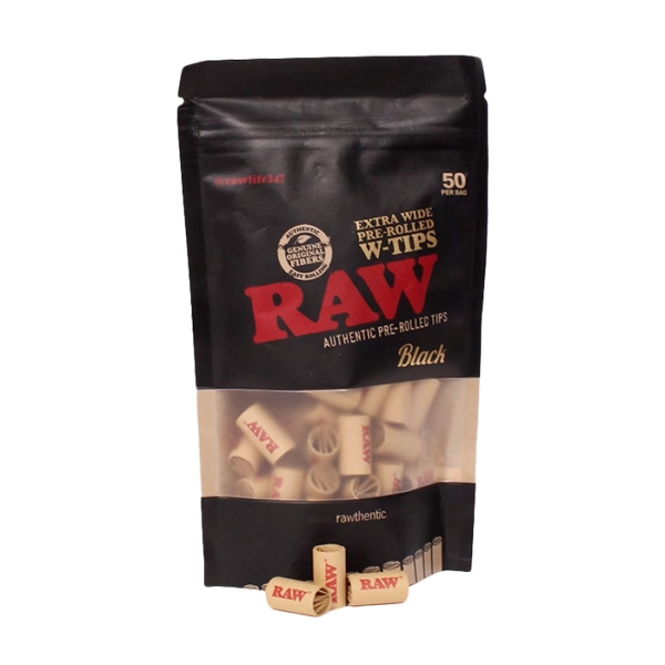 RAW EXTRA WIDE BLACK TIS 50PK