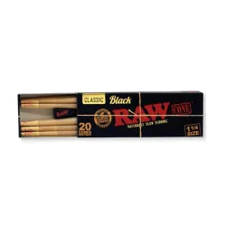 RAW BLACK CLASSIC PRE ROLL CONE 1 1/4 20PK SINGLE