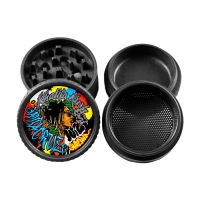 SANTA CRUZ WIZ KHALIFA X HEMP GRINDER 4 PARTS 8PK - BLACK