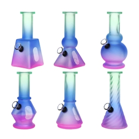 SESHGEAR GLASS MINI WATER PIPE 6" 6CT - NEON OMBRE ASSORTED