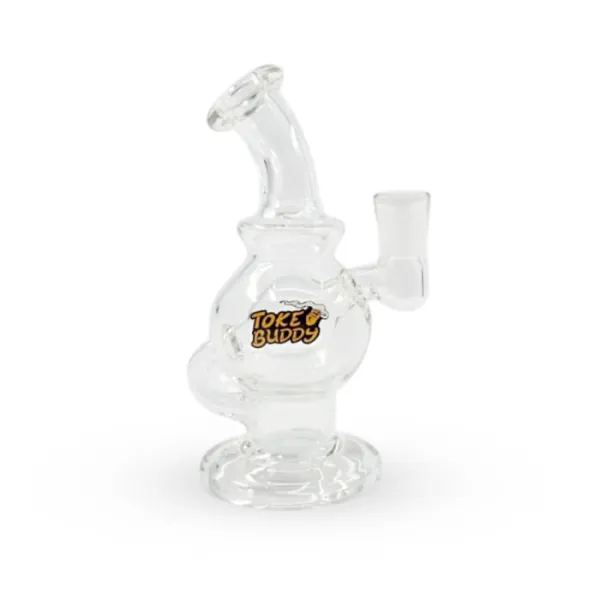 TOKE BUDDY WATER PIPE 5" FLOATING RECYCLER GLASS DAB RIG