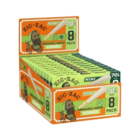 ZIG ZAG ORGANIC HEMP PAPER CONES 70MM 8PK