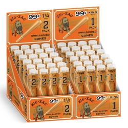 ZIG ZAG LIMITED EDITION UNBLEACHED CONE DISPLAY 0.99$ - KS & 1 1/4