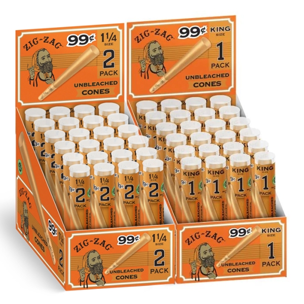 ZIG ZAG LIMITED EDITION UNBLEACHED CONE DISPLAY 0.99$ - KS & 1 1/4