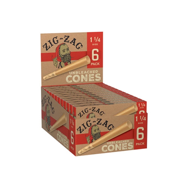 ZIG ZAG UNBLEACHED CONE 1 1/4 - 36PK