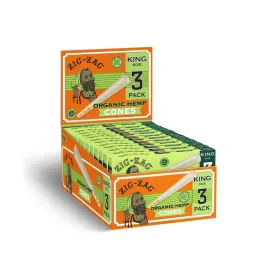 ZIG ZAG ORGANIC HEMP CONES KING SIZE 3PC 24CT