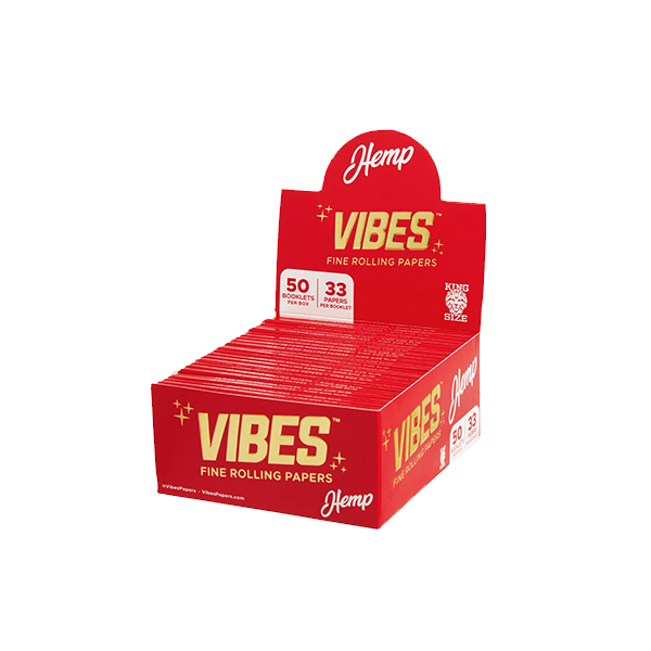 VIBES PAPERS HEMP KING SIZE SLIM RED