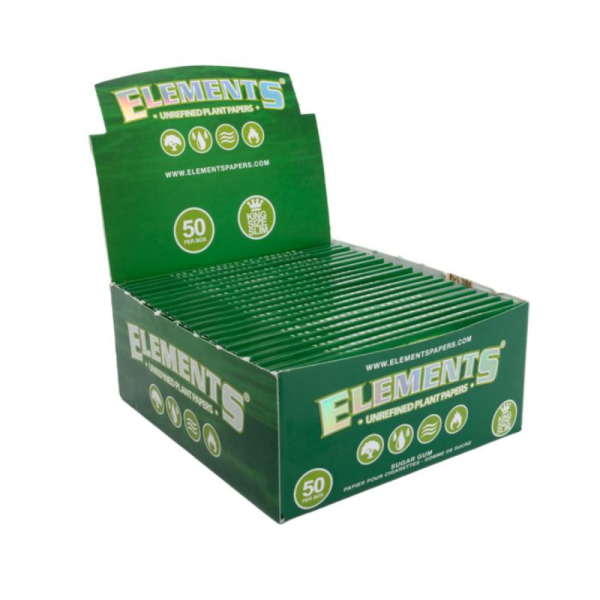 ELEMENTS GREEN PAPER KS SLIM 50CT ELEMENTS GREEN PAPER KS SLIM 50CT