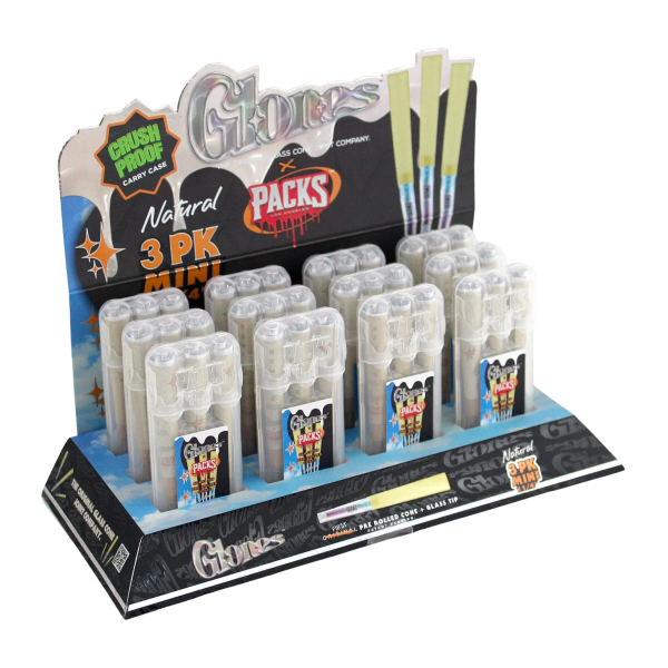 GLONES MINI SIZE PRE-ROLLED CONES GLASS TIP GLONES MINI SIZE PRE-ROLLED CONES GLASS TIP