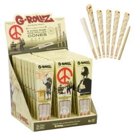 GROLLZ BANKSYS UNBLEACHED EXTRA THIN KS CONES 6X24CT