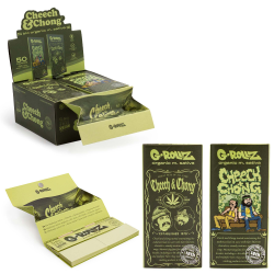 GROLLZ C&amp;C ORGANIC M SATIVA ROLLING PAPER 50PC TIPS TRAY - KING SIZE