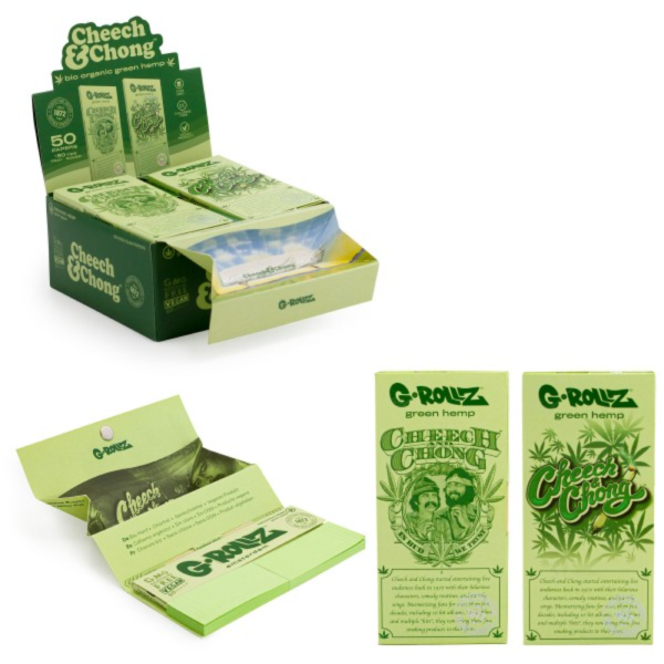 GROLLZ C&C ORGANIC ROLLING PAPER GREEN TIPS TRAY - KING SIZE