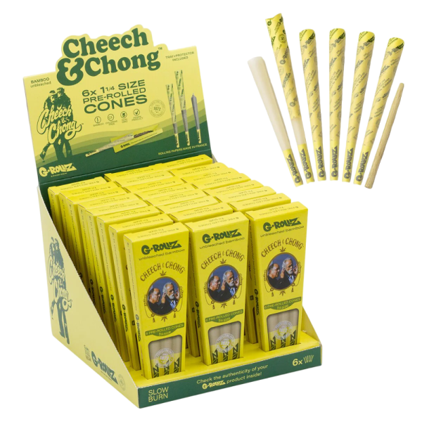 GROLLZ C&C BAMBOO UNBLEACHED 1 1/4 CONES 6X24CT