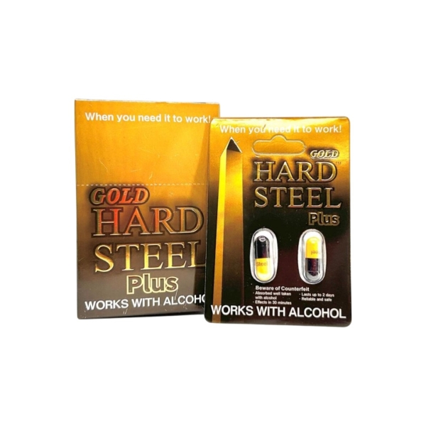 HARD STEEL GOLD 2PC CAPS 24CT