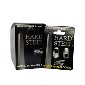 HARD STEEL BLACK 2PC CAPS 24CT