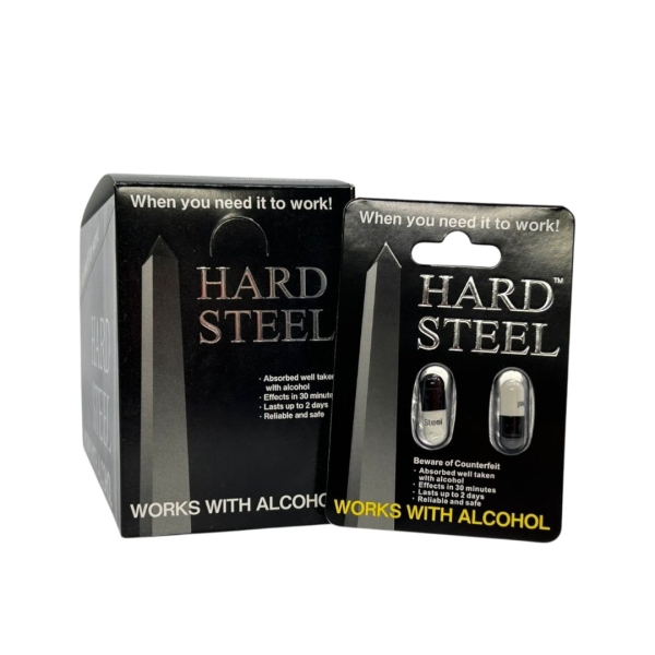 HARD STEEL BLACK 2PC CAPS 24CT